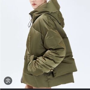 Khaki Women's Puffer Jacket